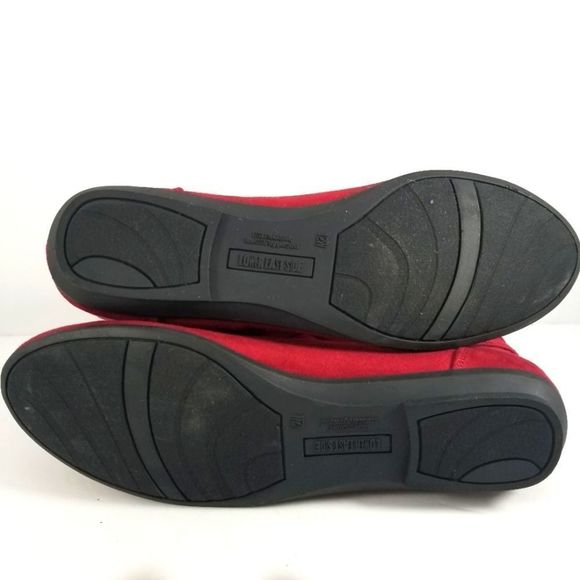 Lower East Side Red Wide Width Faux Suede Boots size 12W S703 - Picture 5 of 6